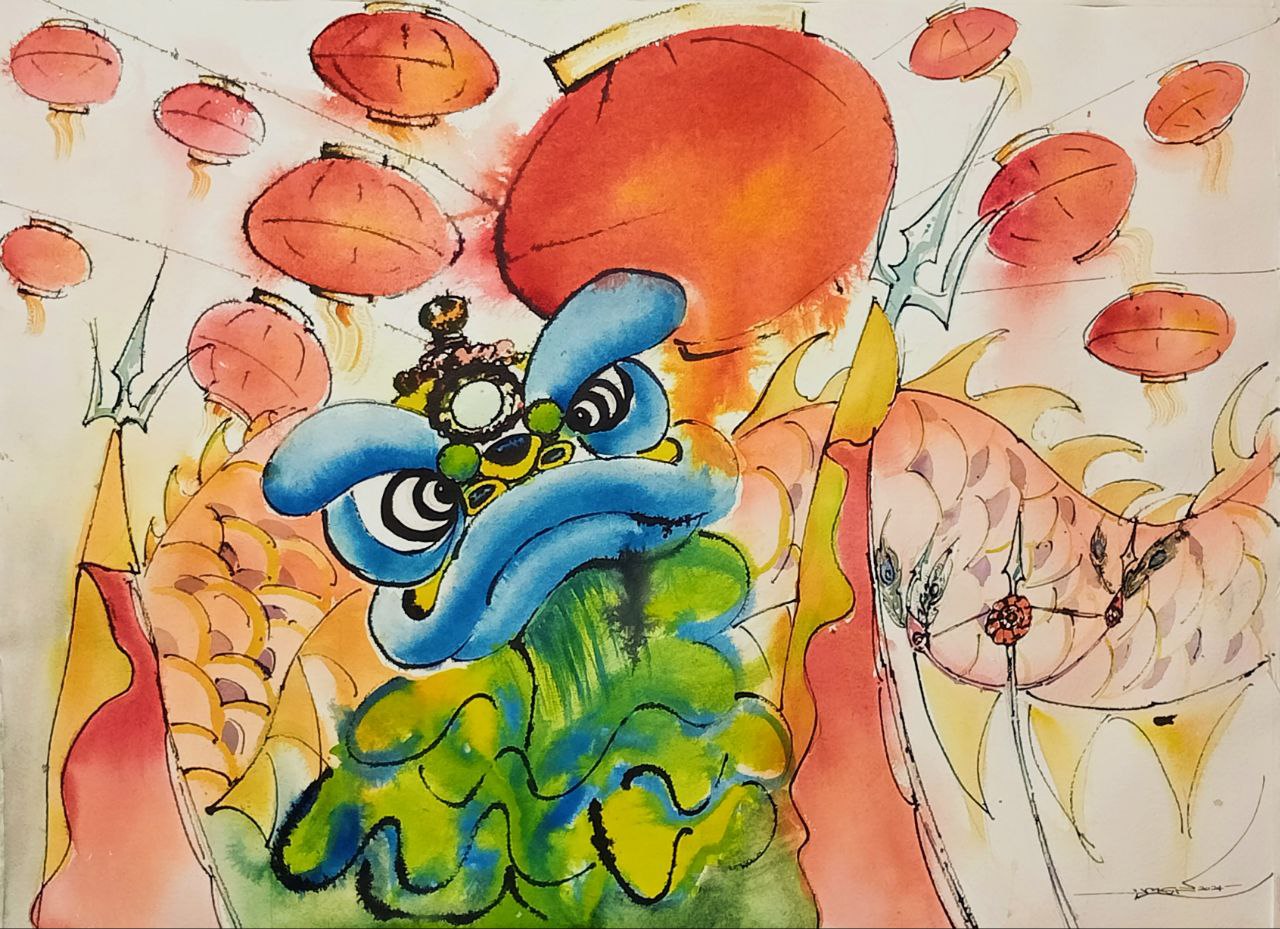 Yangon River Side Painting